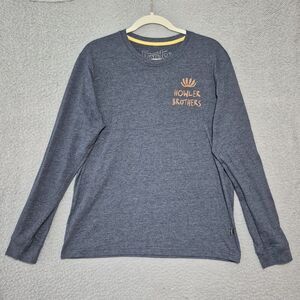 Howler Brothers Men's Graphic Long Sleeve Crew Neck Gray T Shirt Medium
